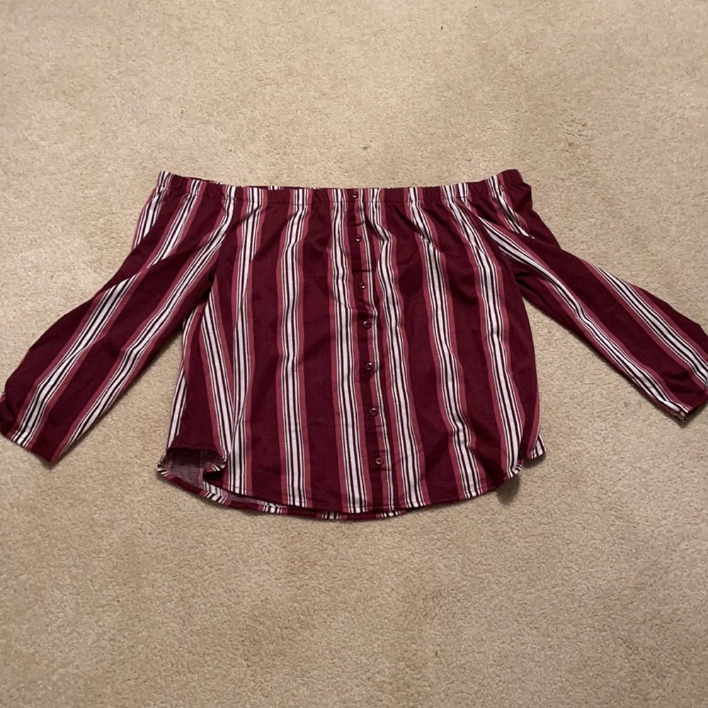 Striped Off the Shoulder Blouse